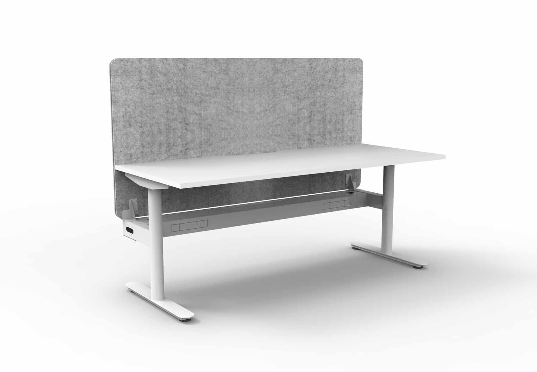 Halo Static Single Sided Workstation - Cable Tray and Eco Screen